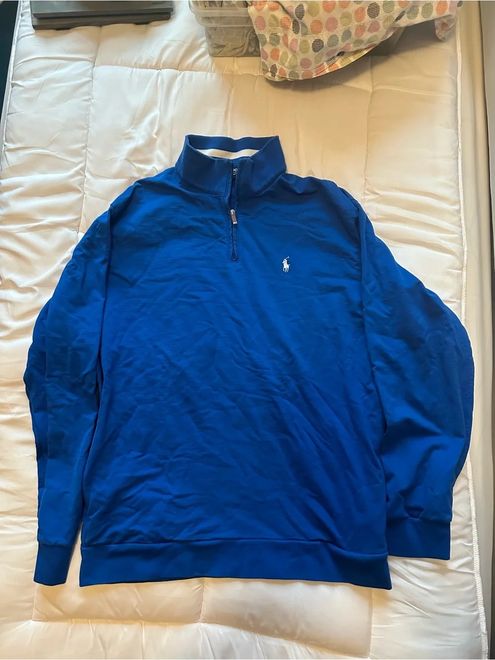 Polo by Ralph Lauren Men's Bright Blue Quarter Zip Pullover